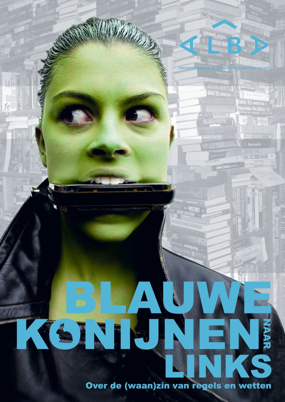 Poster Blauwe Konijnen Links